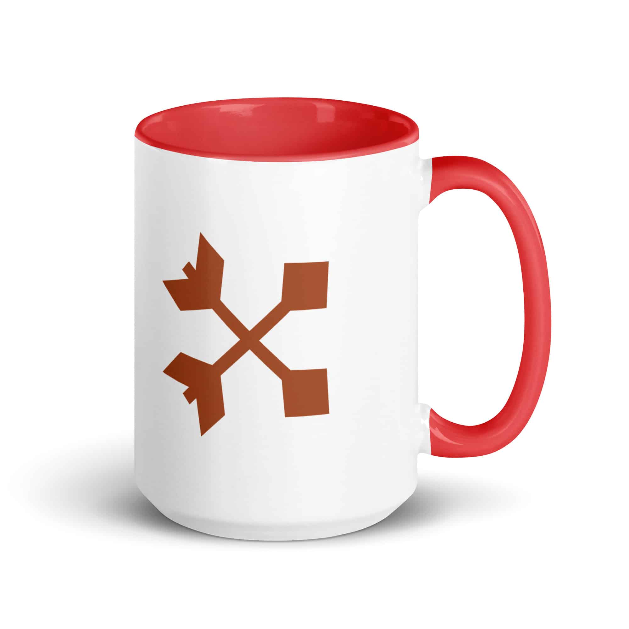 Terracotta Crossed Feather Arrows Color Inside Mug