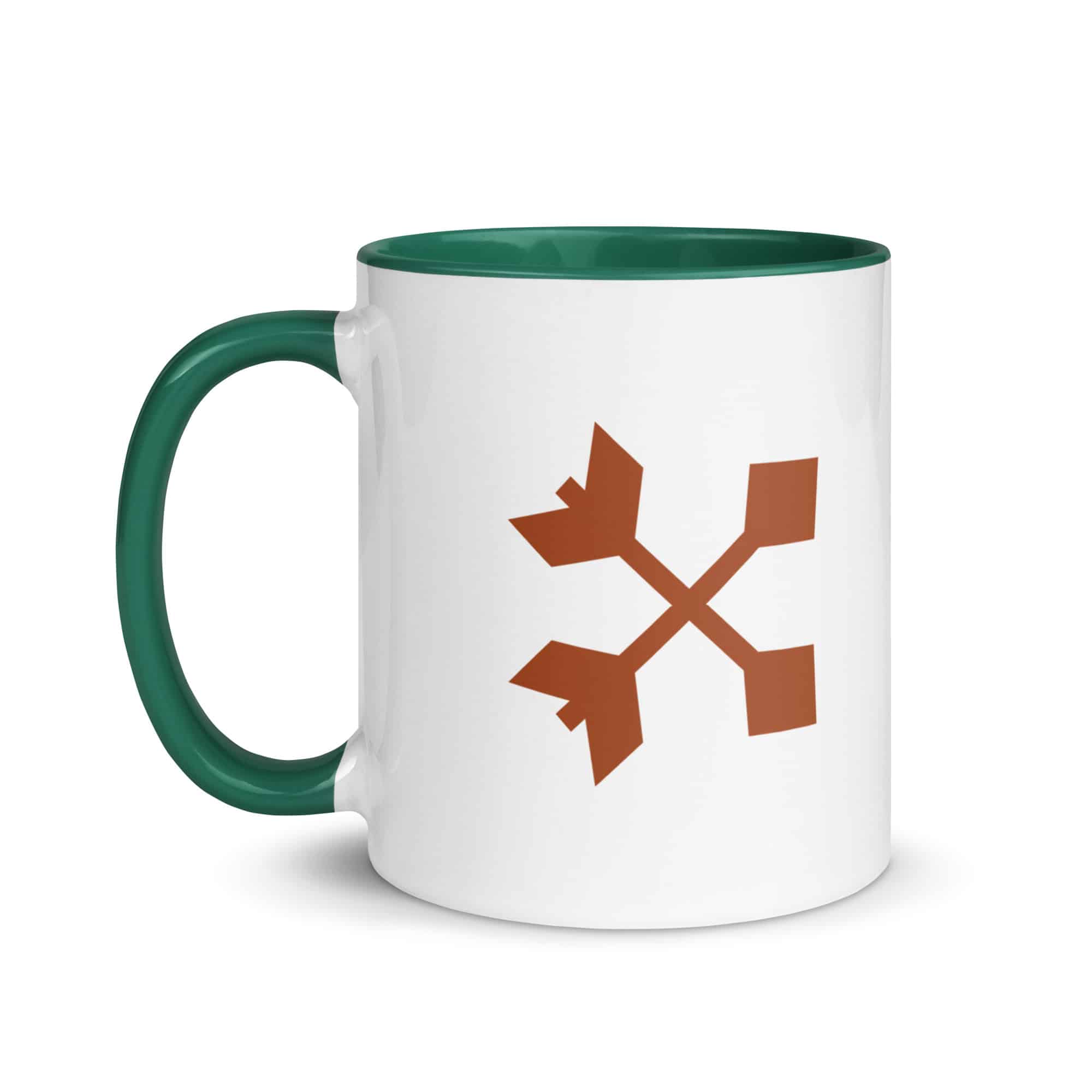 Terracotta Crossed Feather Arrows Color Inside Mug