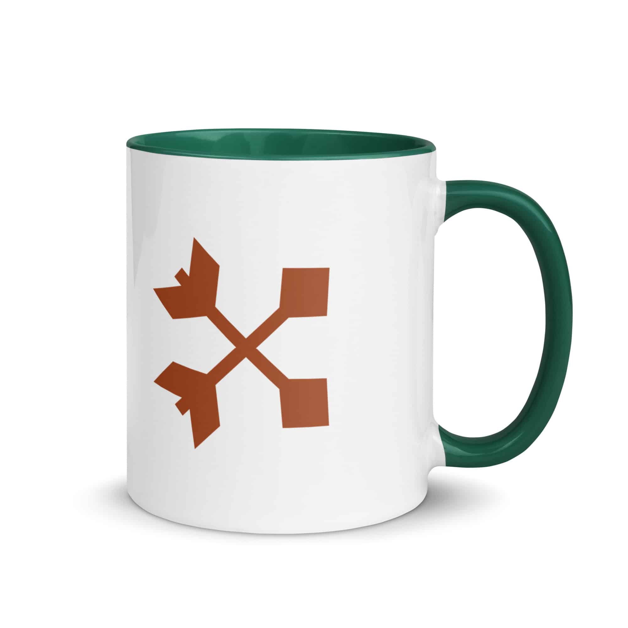 Terracotta Crossed Feather Arrows Color Inside Mug