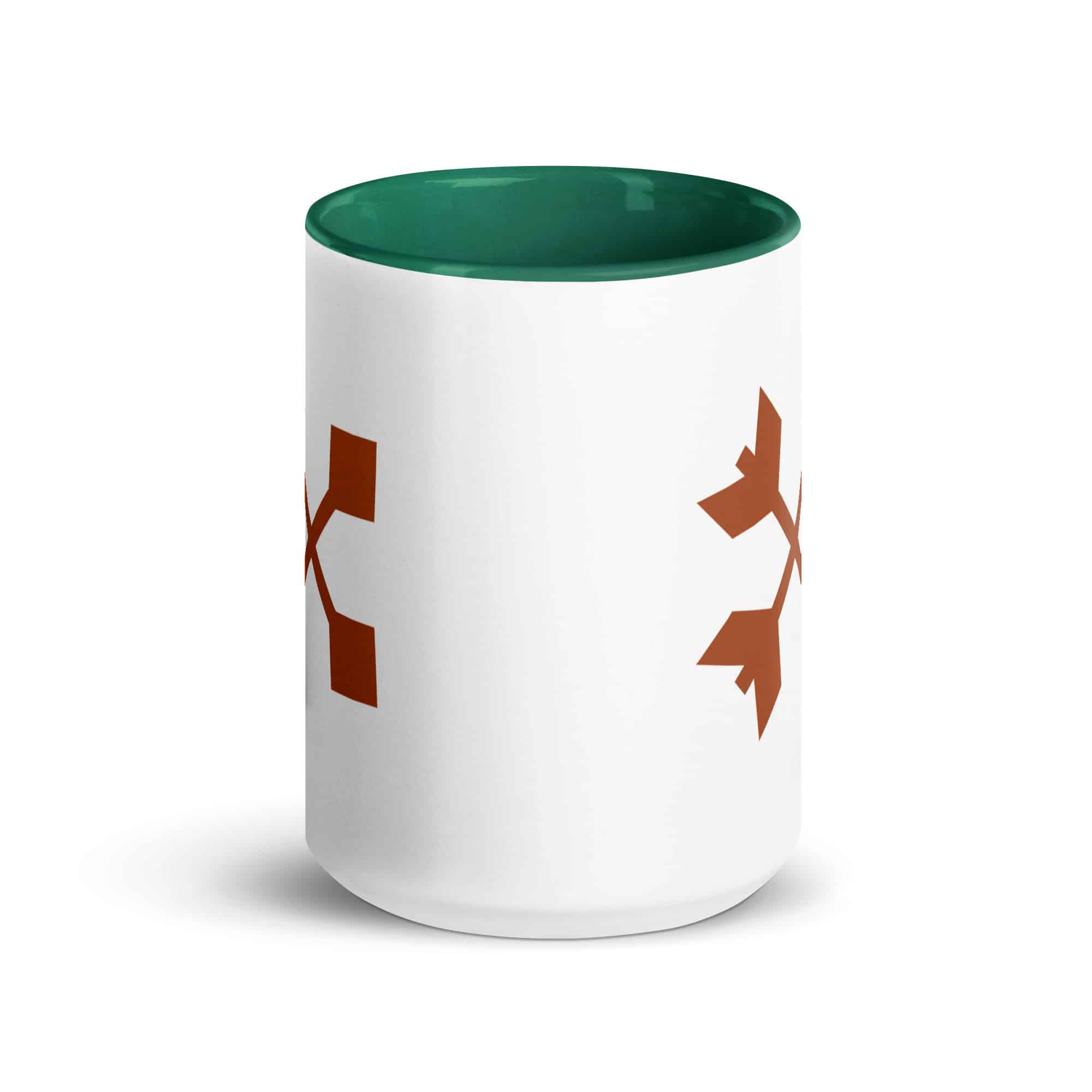 Terracotta Crossed Feather Arrows Color Inside Mug