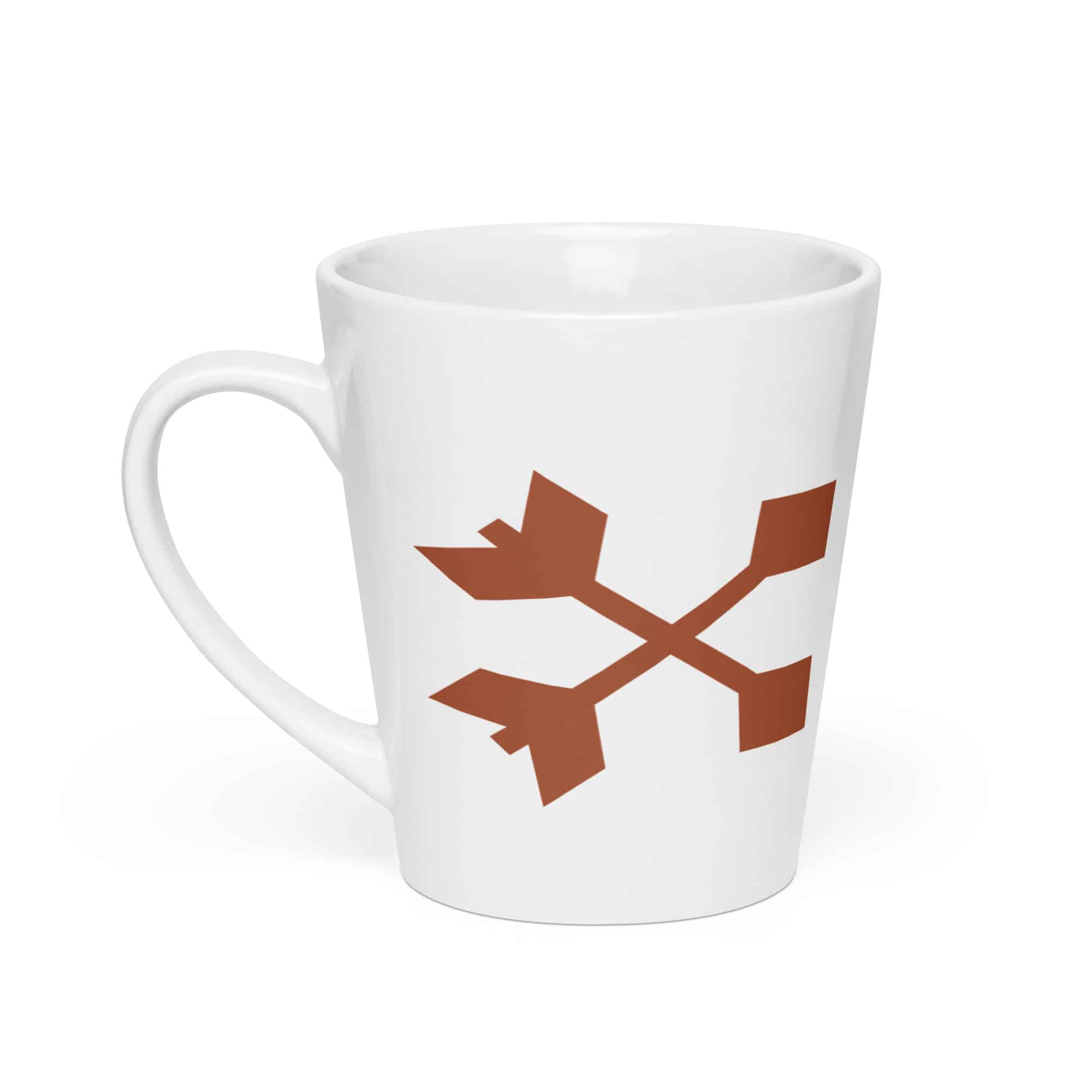 Terracotta Crossed Feather Arrows Latte Mug