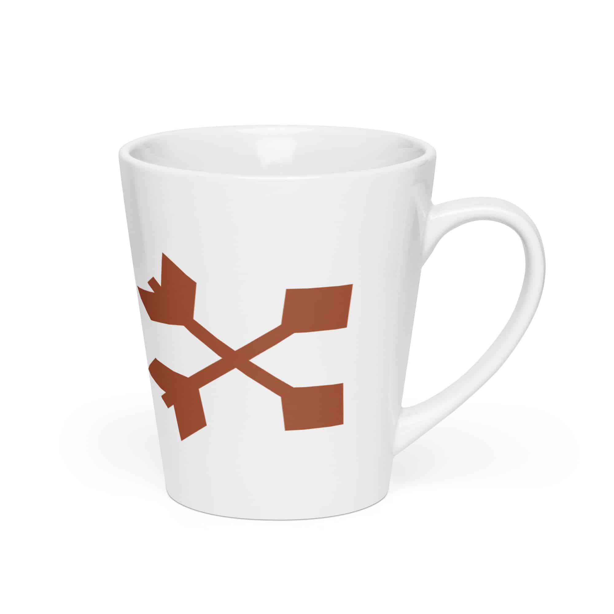 Terracotta Crossed Feather Arrows Latte Mug