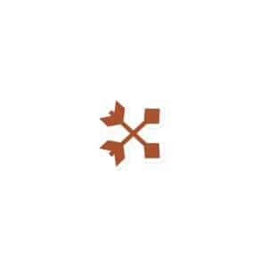 05 Crossed Feather Arrows Terracotta Die-Cut Magnet - 3″×3″ - Main
