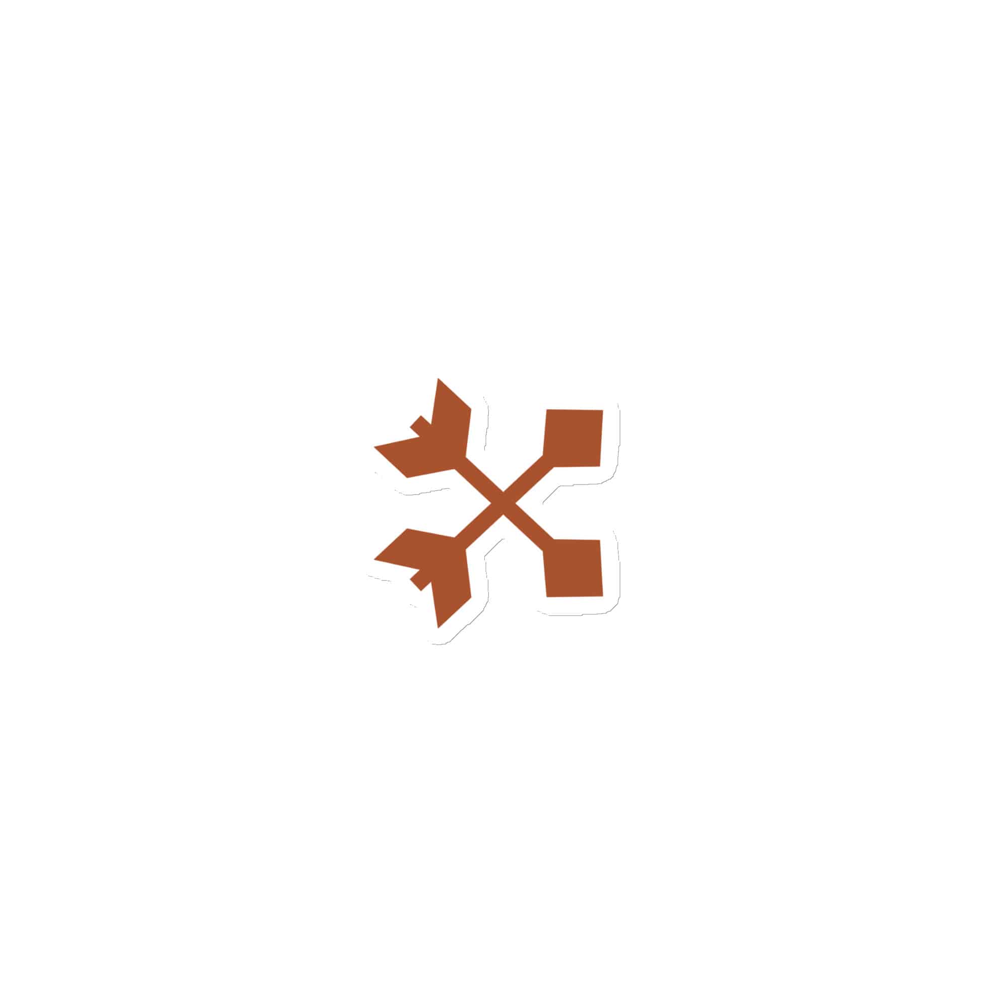 Terracotta Crossed Feather Arrows Die-Cut Magnet