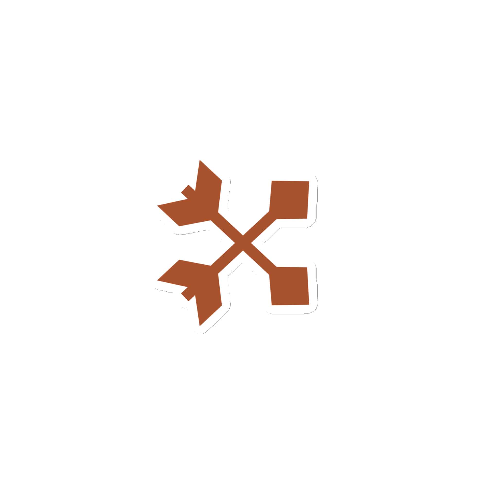 Terracotta Crossed Feather Arrows Die-Cut Magnet