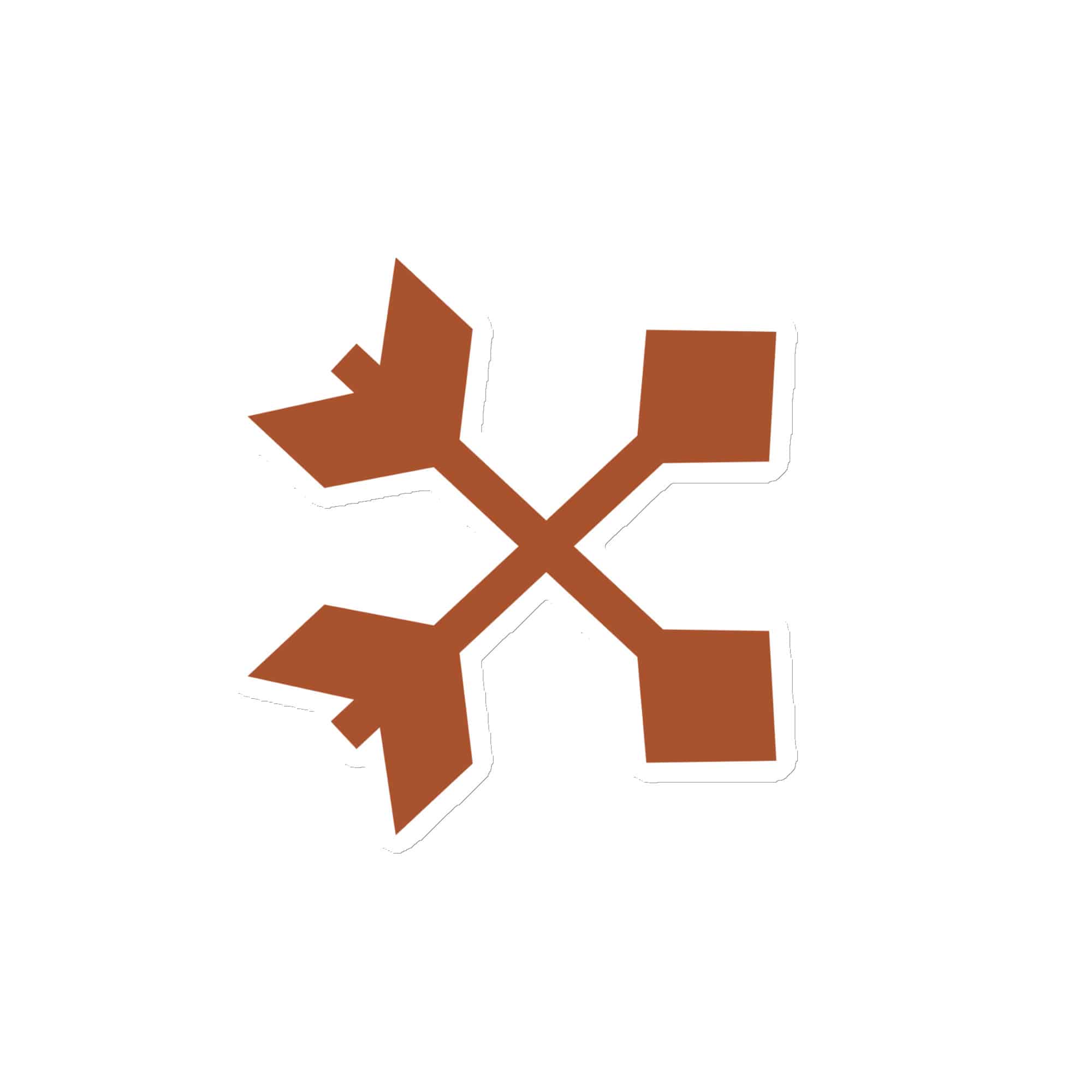 Terracotta Crossed Feather Arrows Die-Cut Magnet