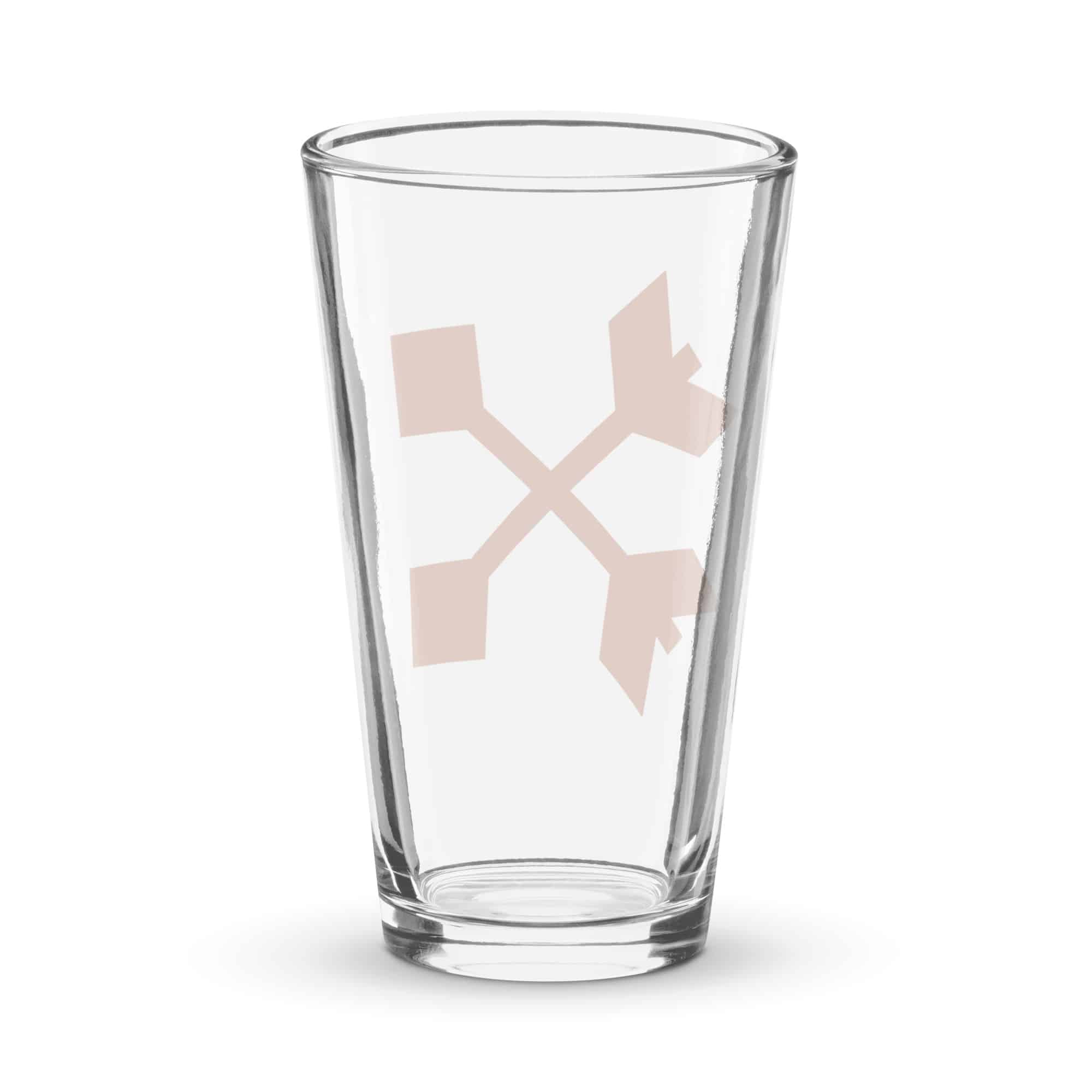 Terracotta Crossed Feather Arrows Pint Glass