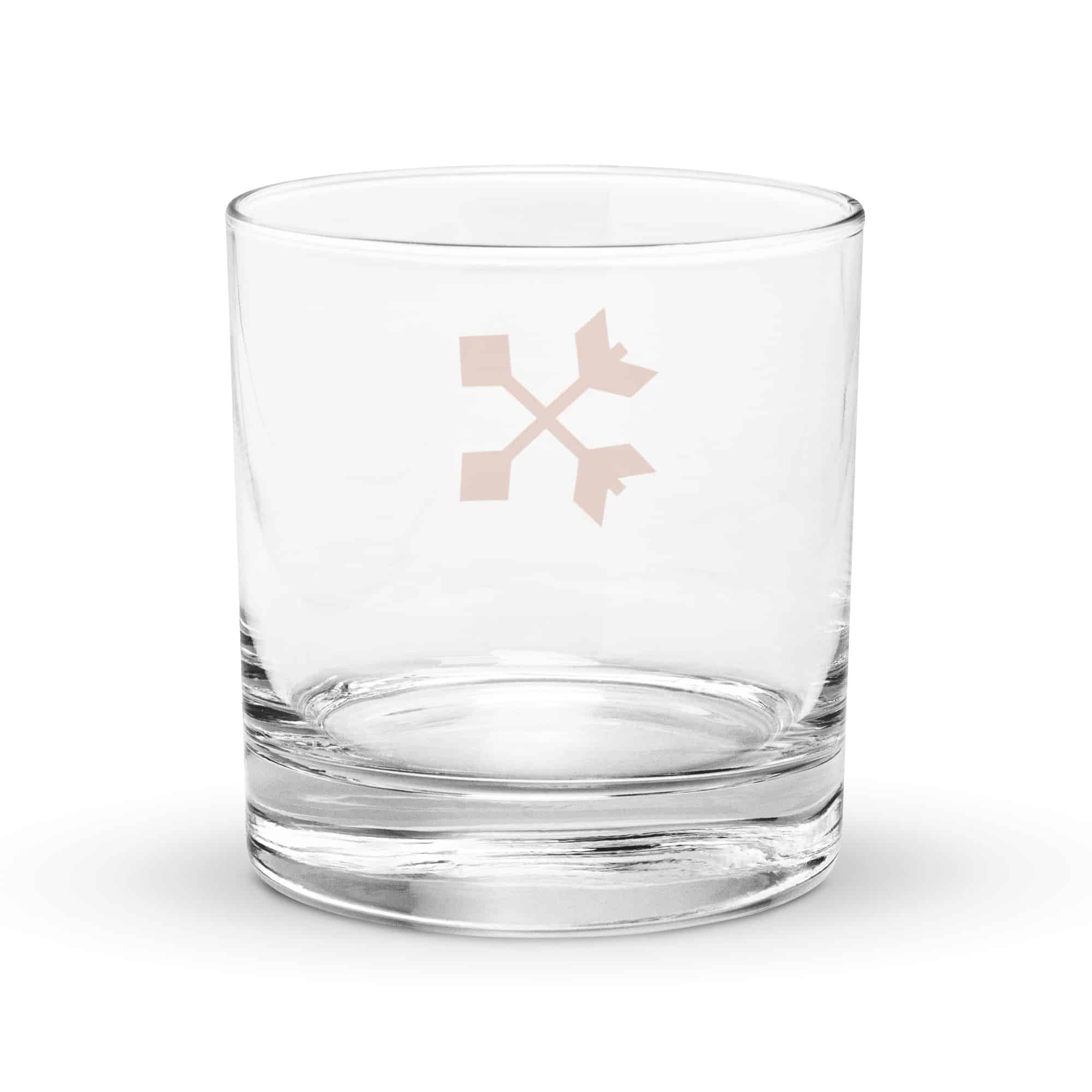 Terracotta Crossed Feather Arrows Rocks Glass