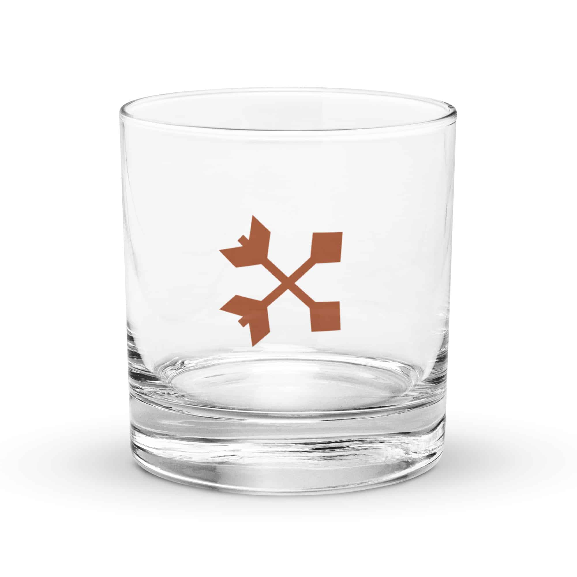 Terracotta Crossed Feather Arrows Rocks Glass