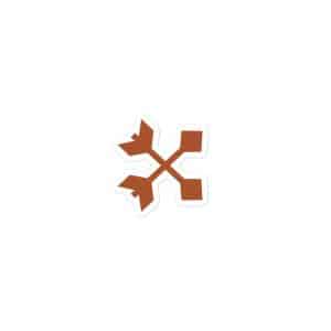 05 Crossed Feather Arrows Terracotta Vinyl Sticker - 3x3 - Main