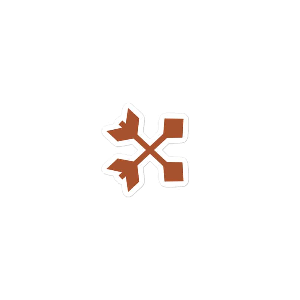 Terracotta Crossed Feather Arrows Vinyl Sticker