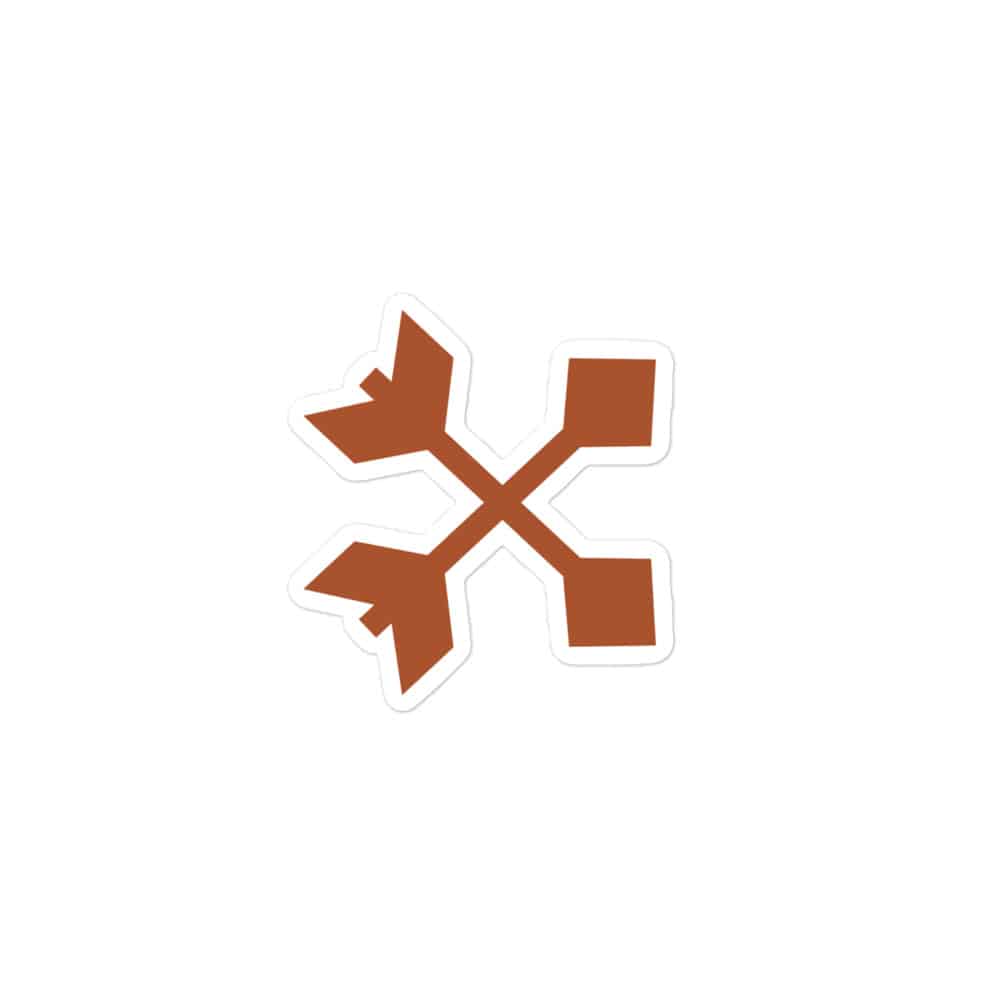 Terracotta Crossed Feather Arrows Vinyl Sticker