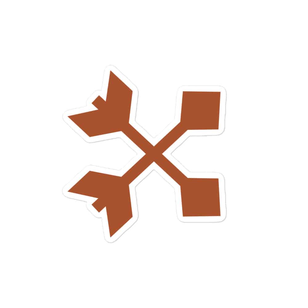 Terracotta Crossed Feather Arrows Vinyl Sticker