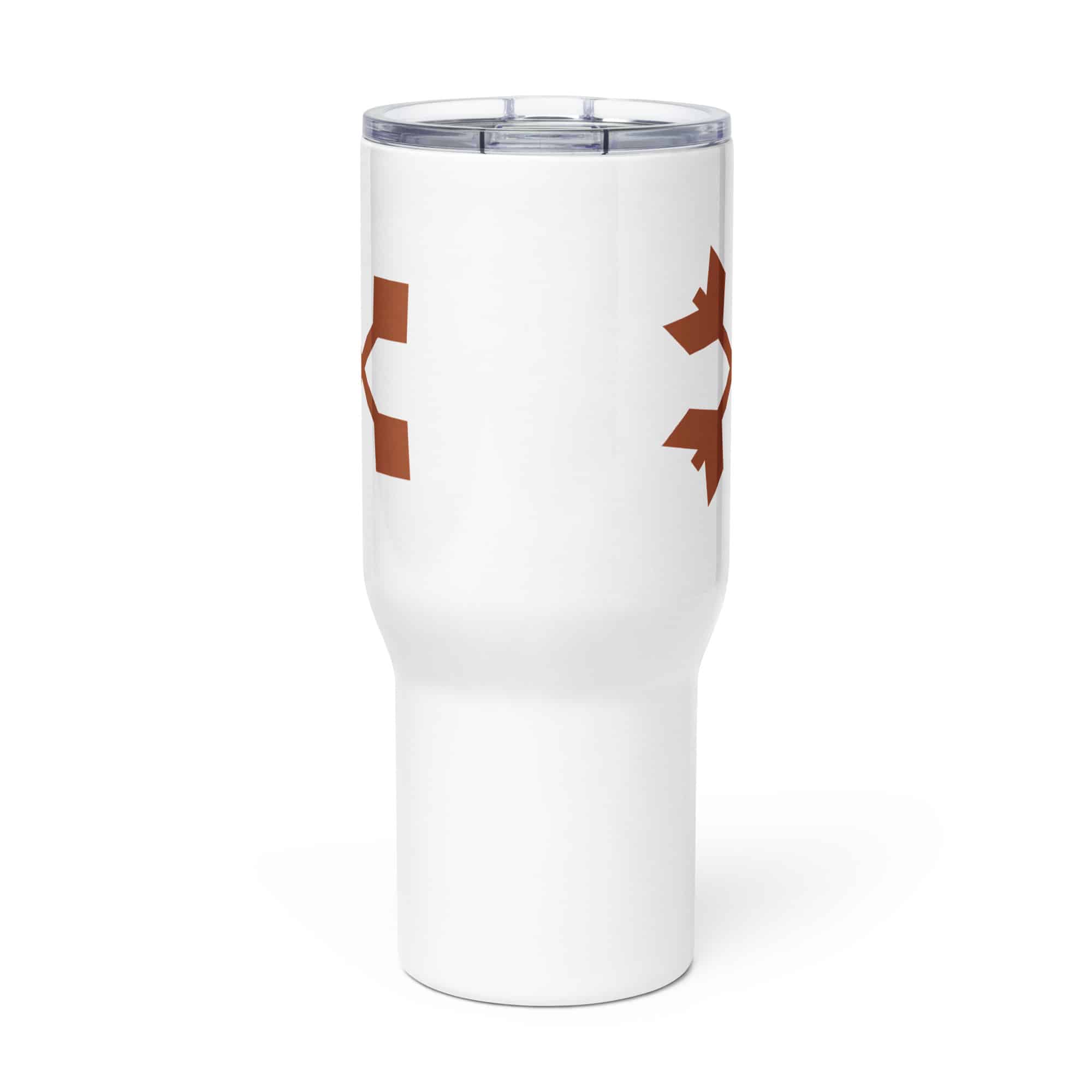 Terracotta Crossed Feather Arrows Travel Mug