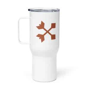 05 Crossed Feather Arrows Terracotta Travel Mug - 25 oz - Main
