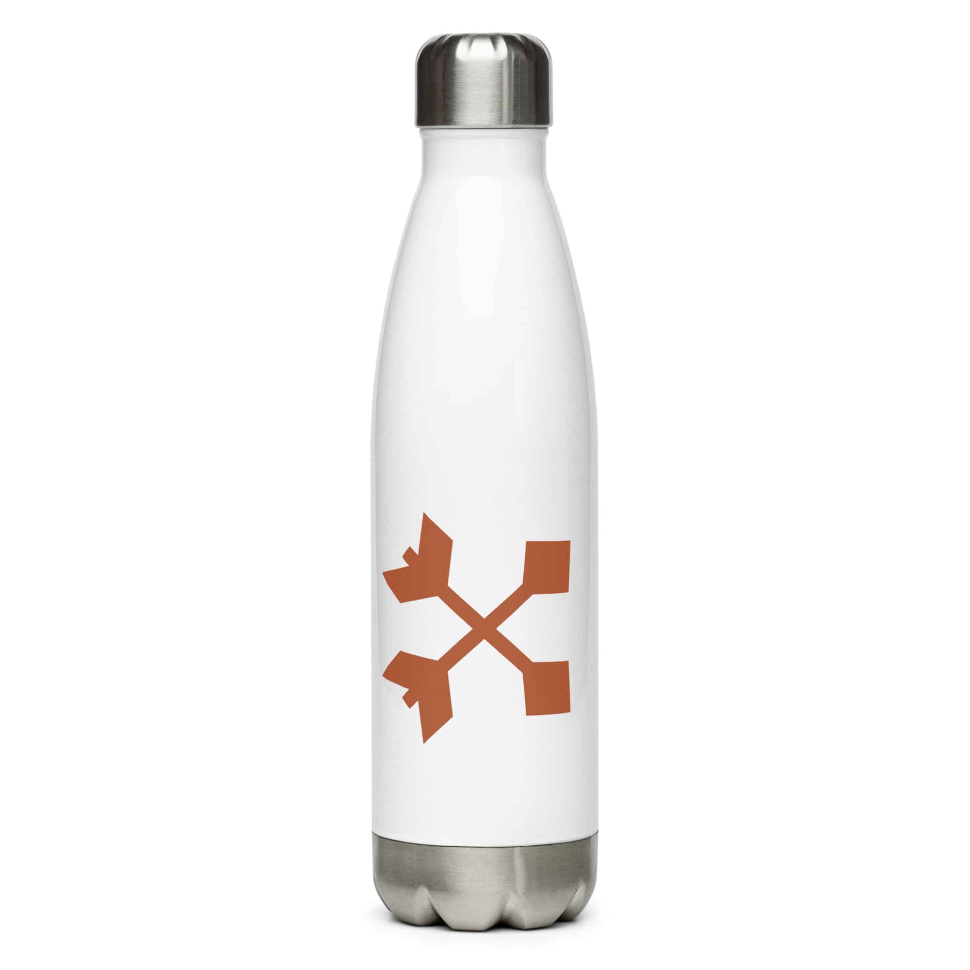 Terracotta Crossed Feather Arrows Water Bottle