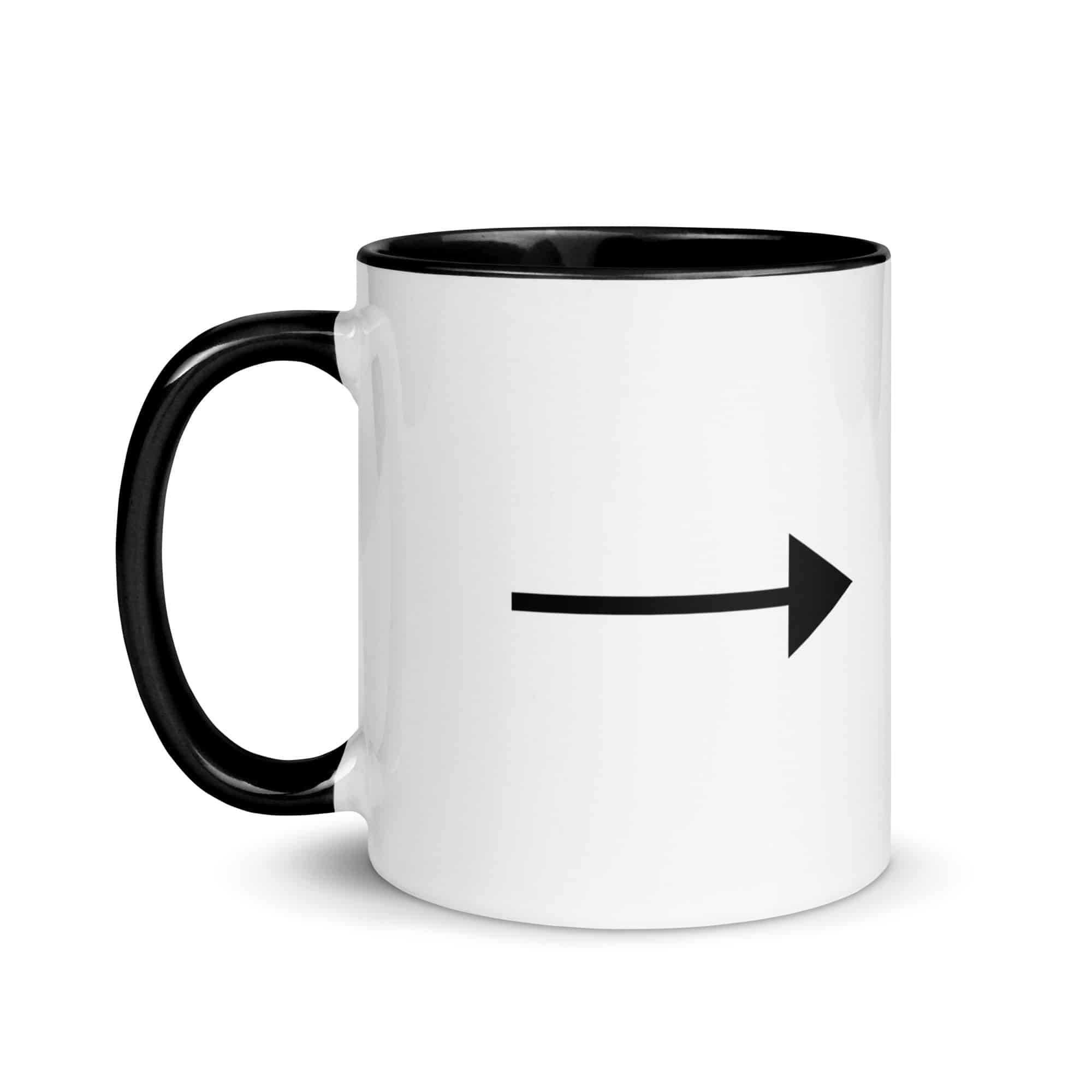 Black Straight Trail Arrow Color Inside Mug