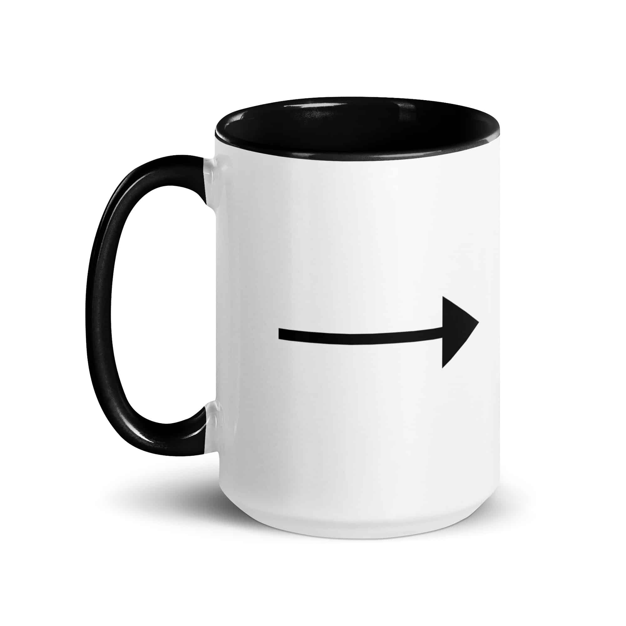 Black Straight Trail Arrow Color Inside Mug