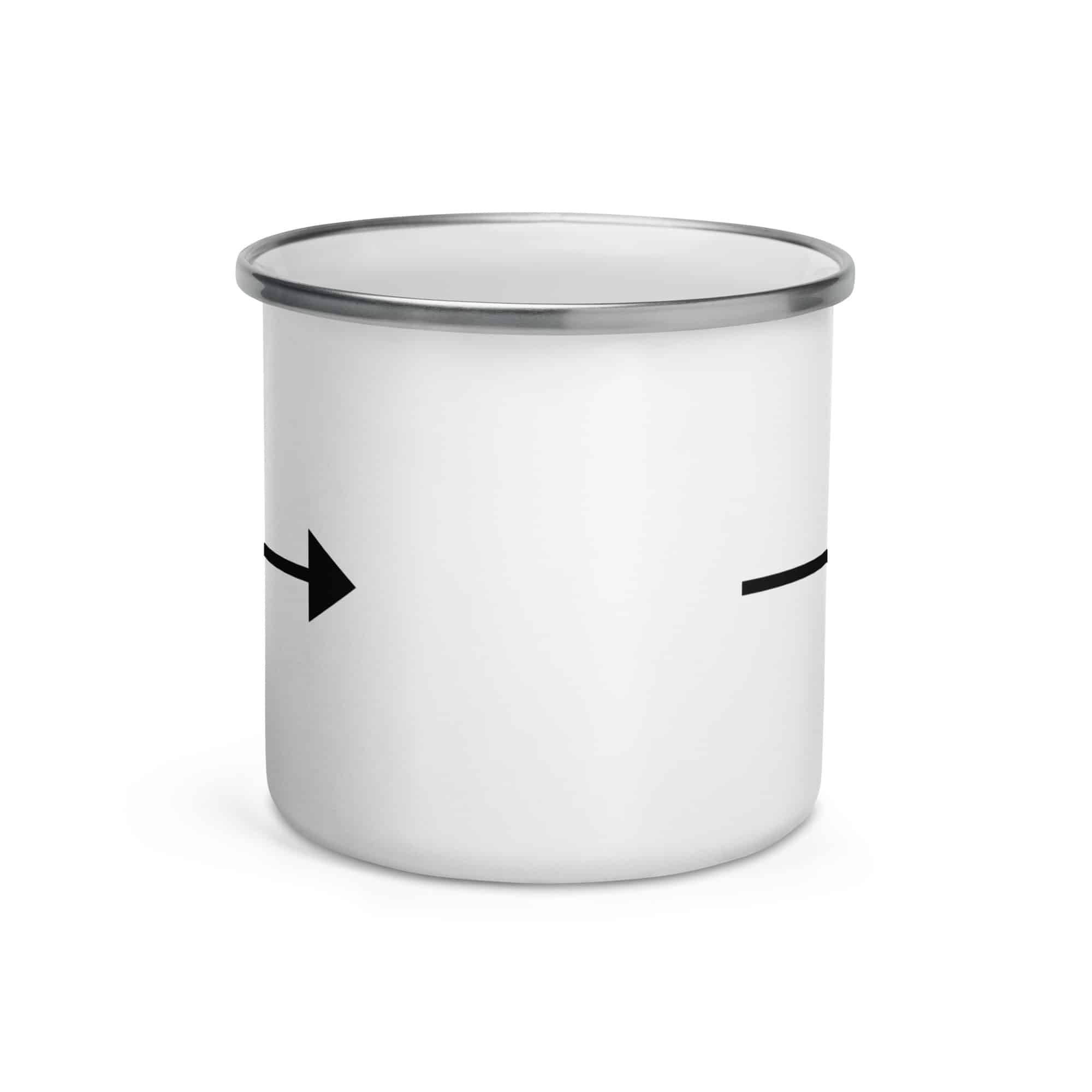 Black Straight Trail Arrow Enamel Camp Mug