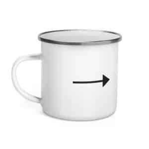 06 Straight Trail Arrow Black Enamel Camp Mug - 12 oz - Left