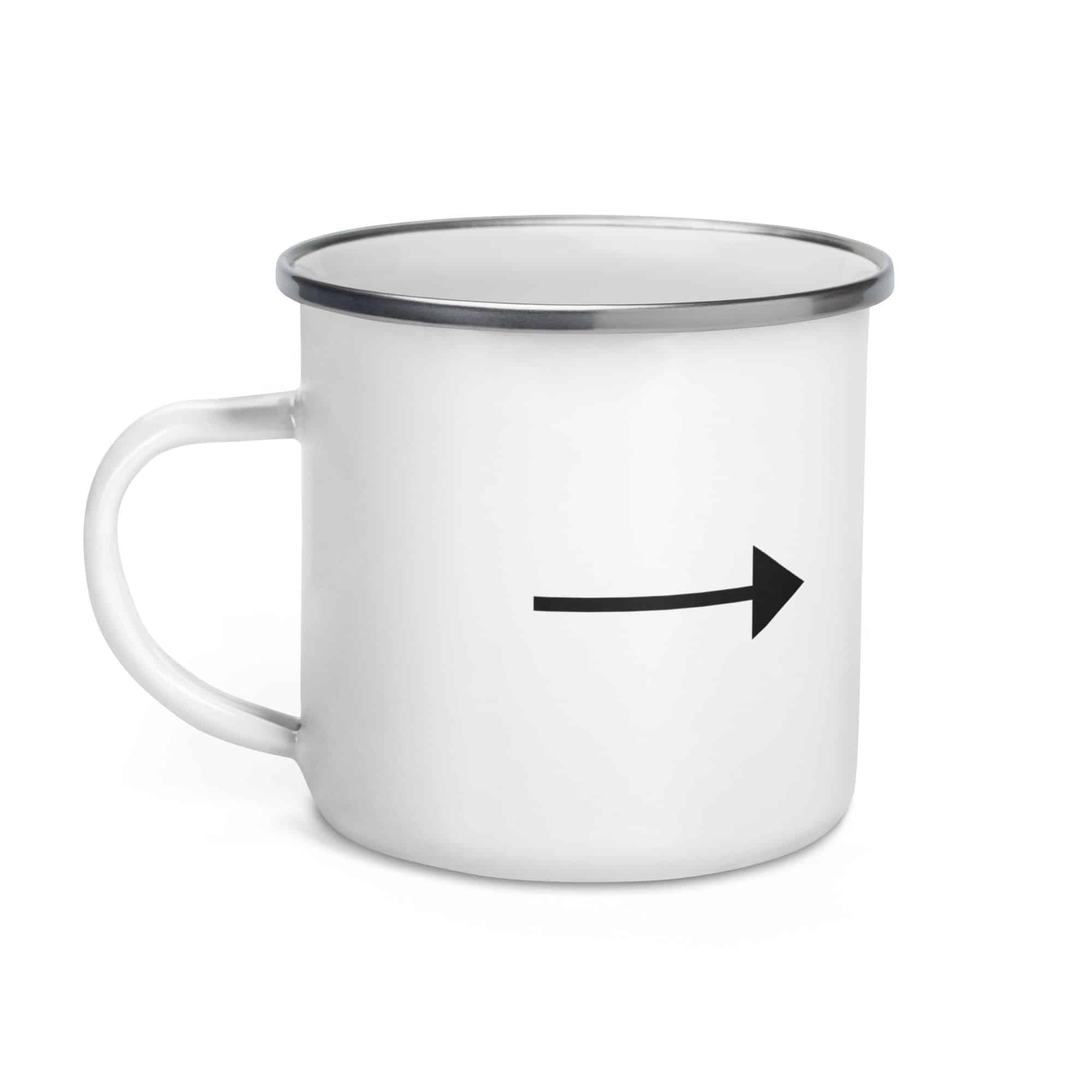 Black Straight Trail Arrow Enamel Camp Mug