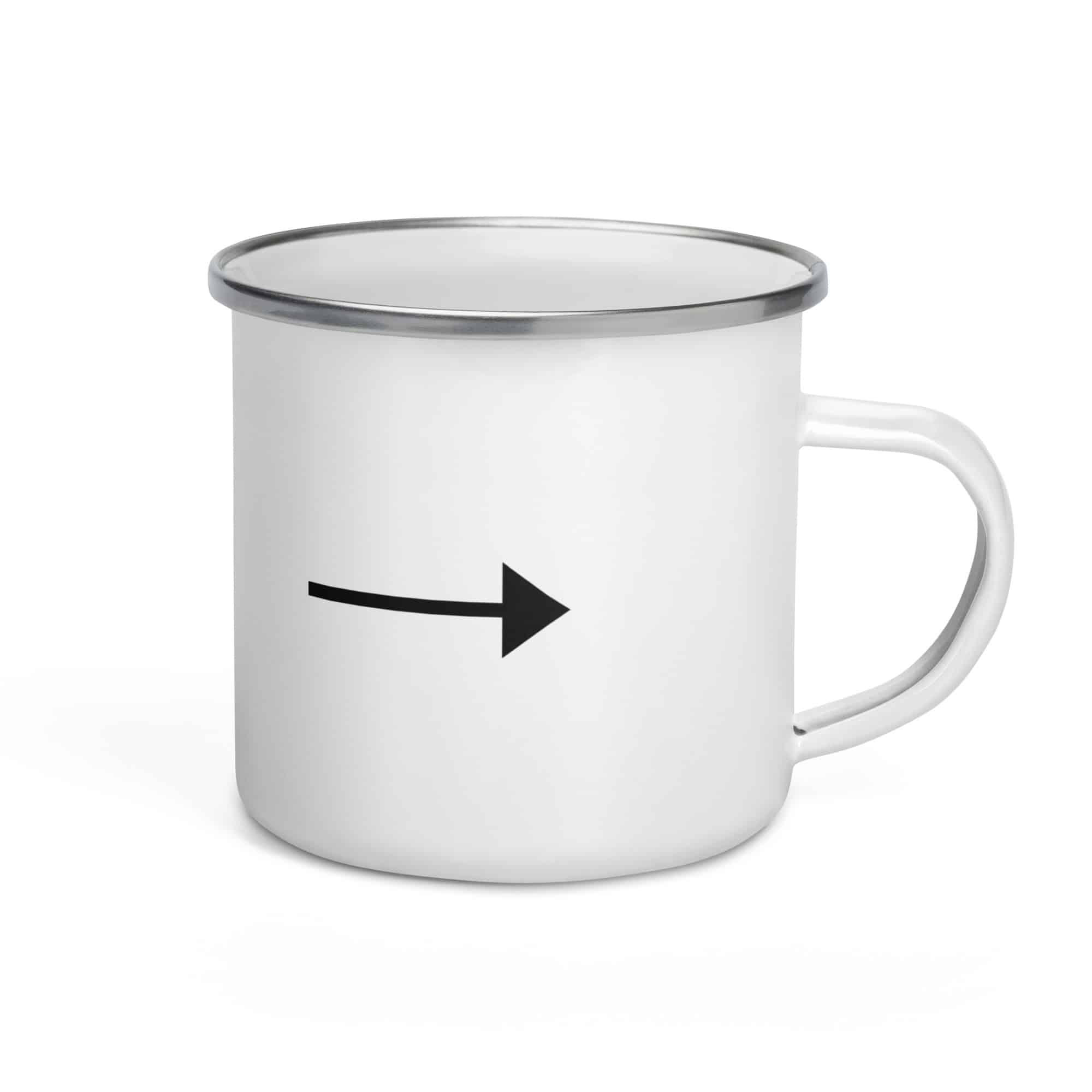 Black Straight Trail Arrow Enamel Camp Mug