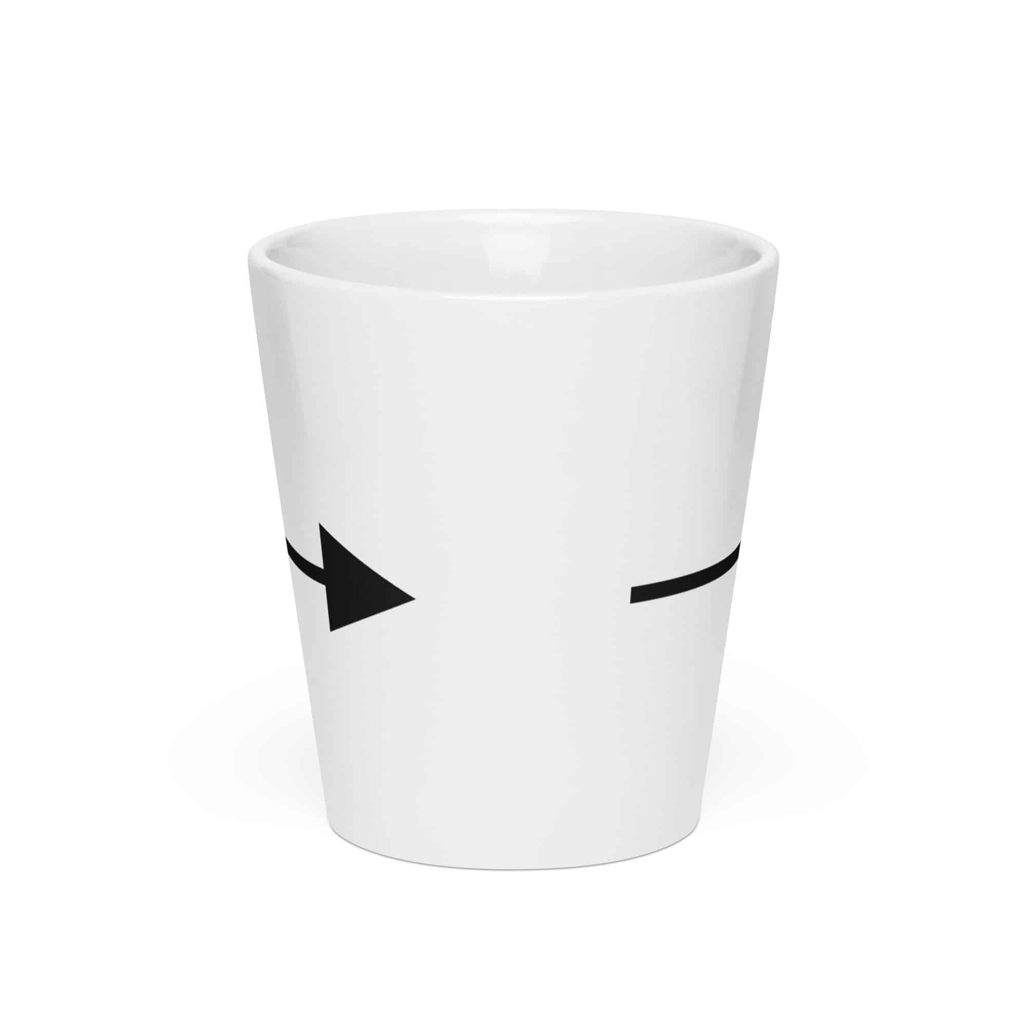 Black Straight Trail Arrow Latte Mug
