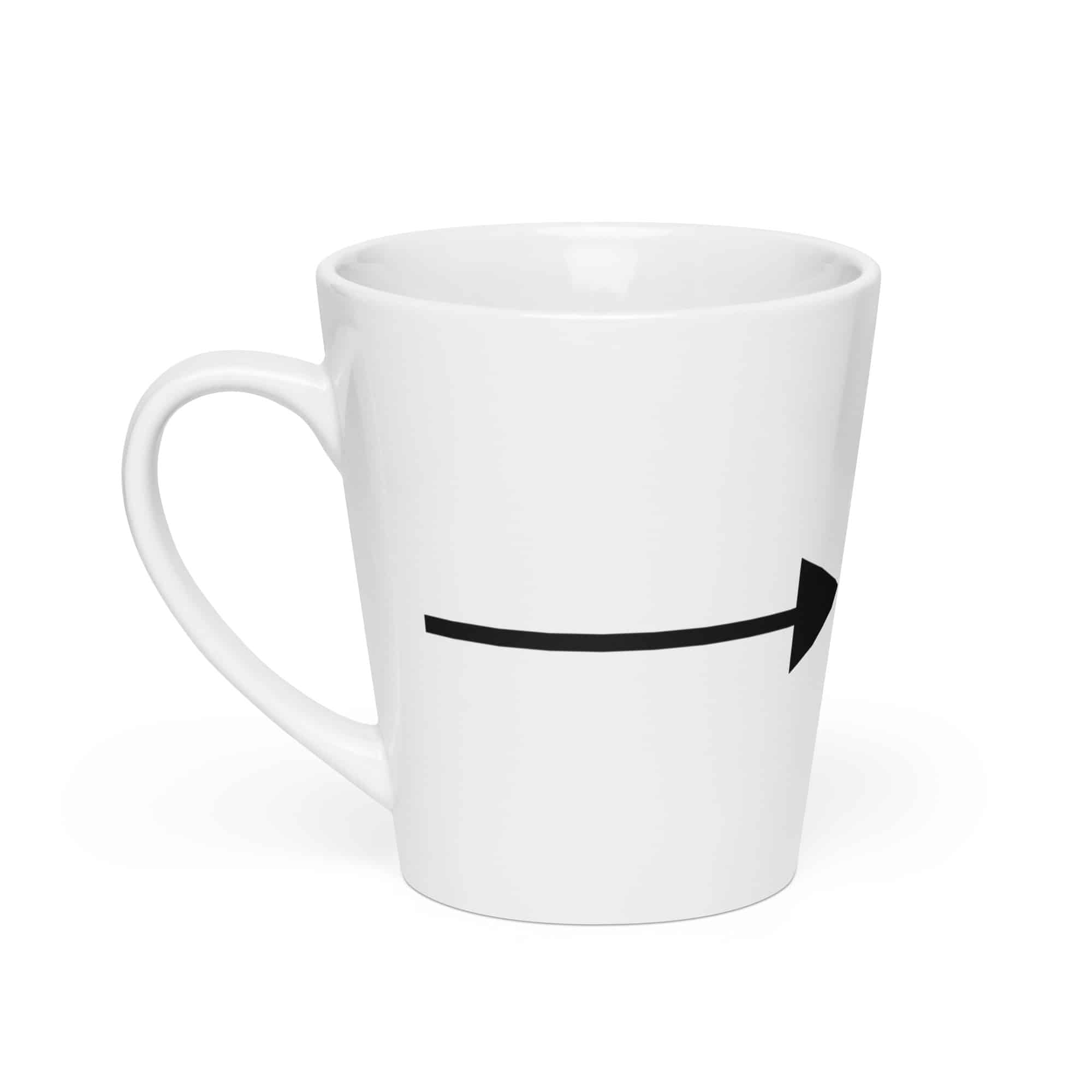 Black Straight Trail Arrow Latte Mug