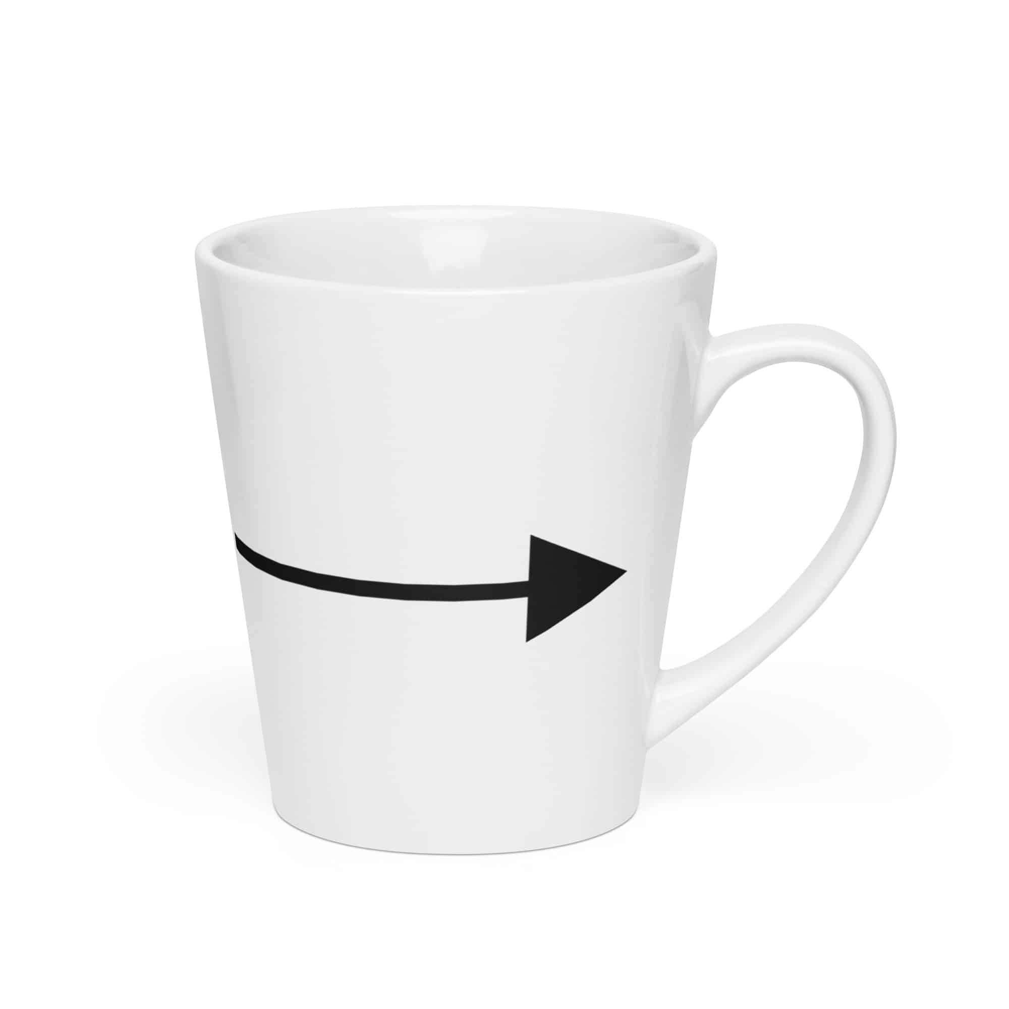 Black Straight Trail Arrow Latte Mug