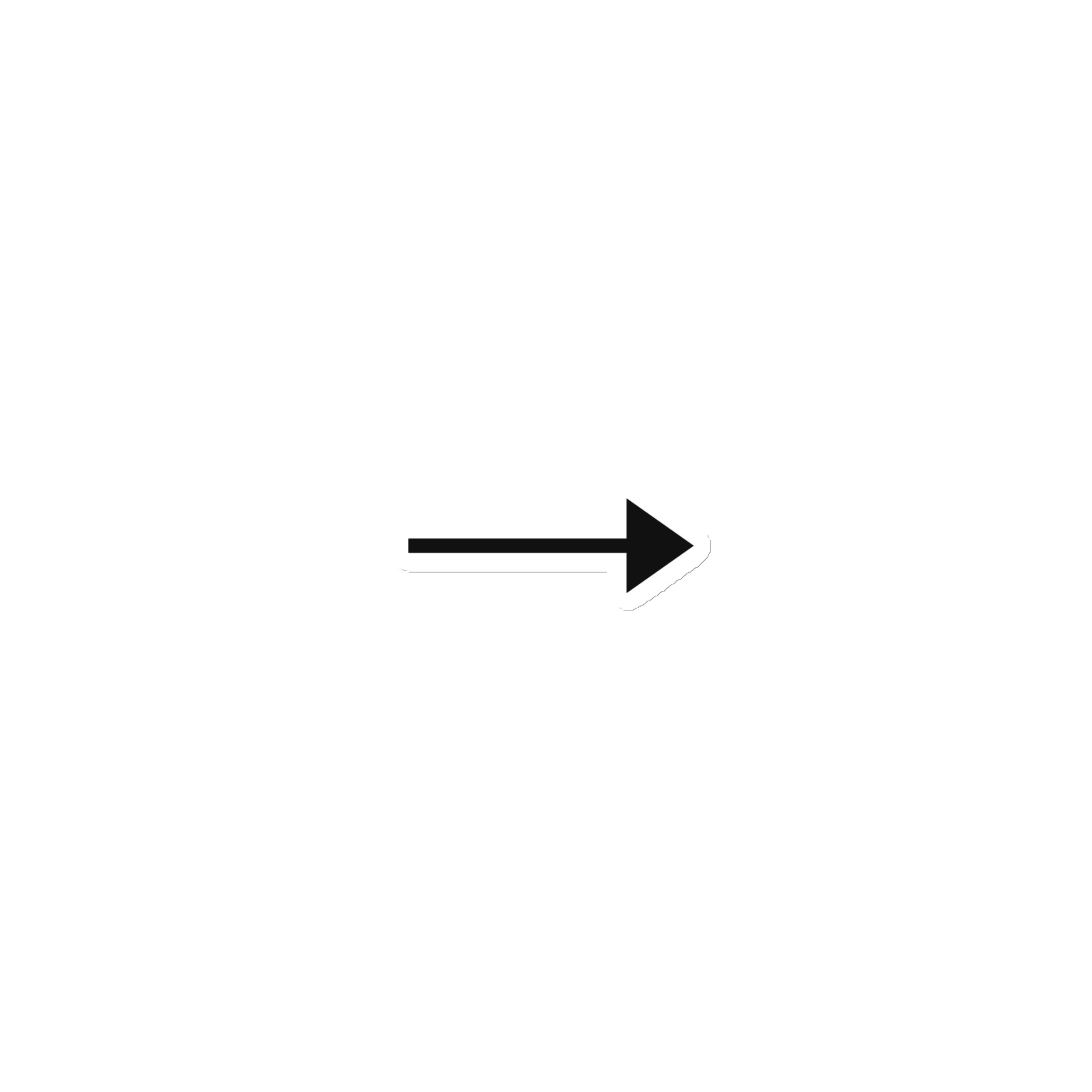 Black Straight Trail Arrow Die-Cut Magnet