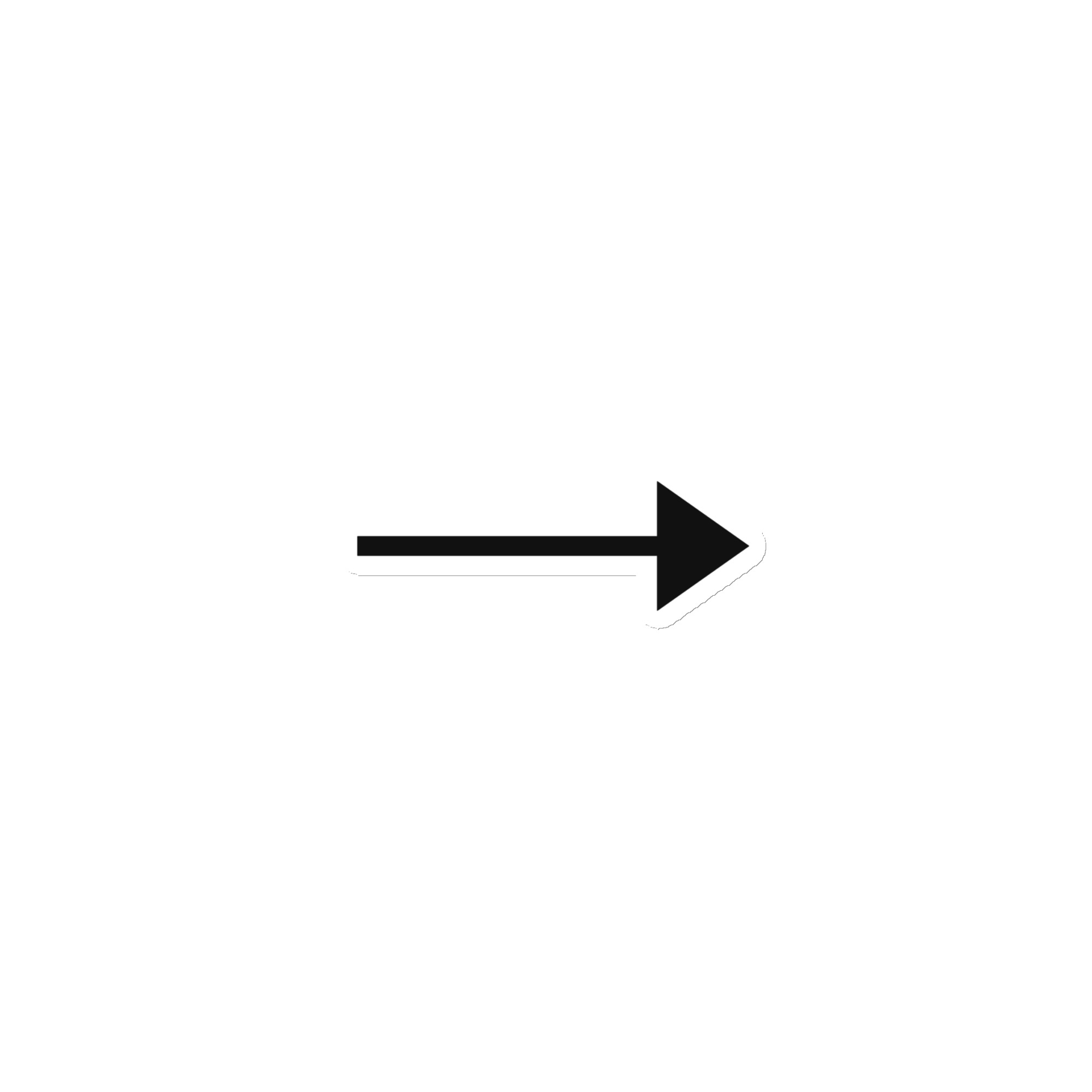 Black Straight Trail Arrow Die-Cut Magnet