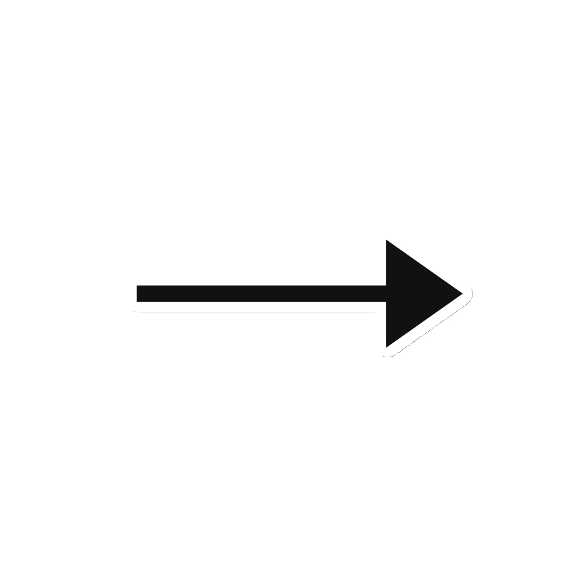 Black Straight Trail Arrow Die-Cut Magnet