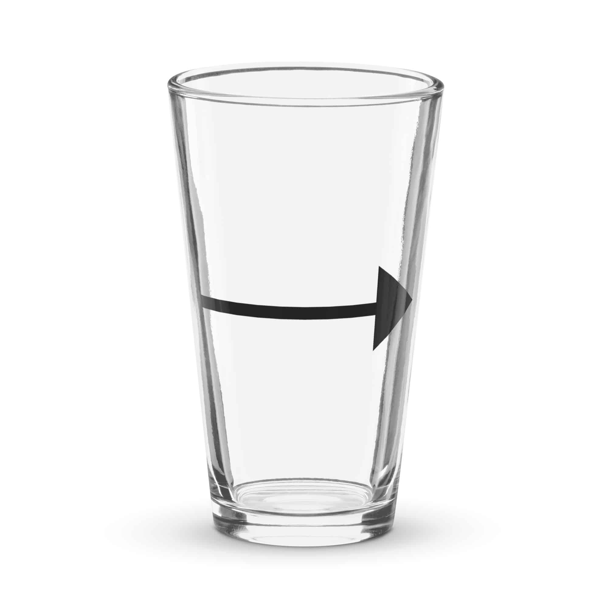 Black Straight Trail Arrow Pint Glass