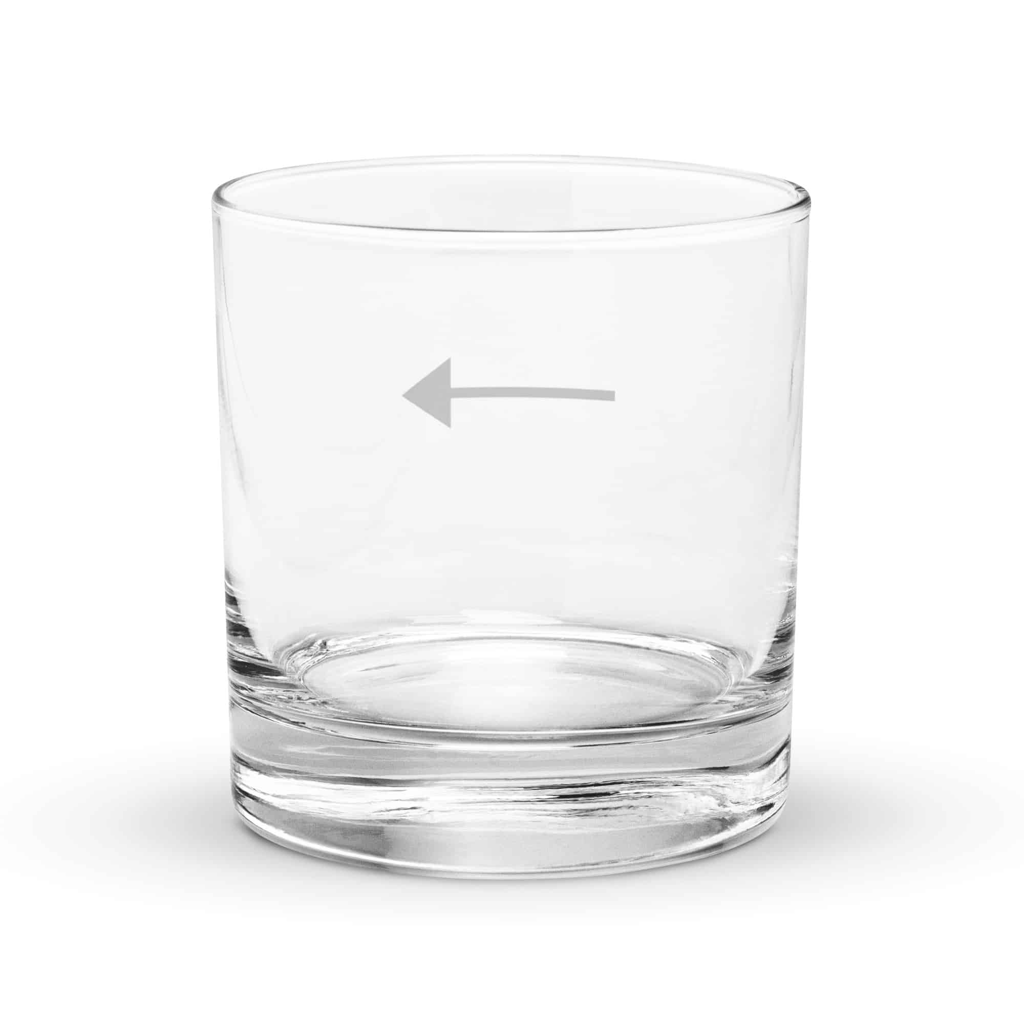 Black Straight Trail Arrow Rocks Glass