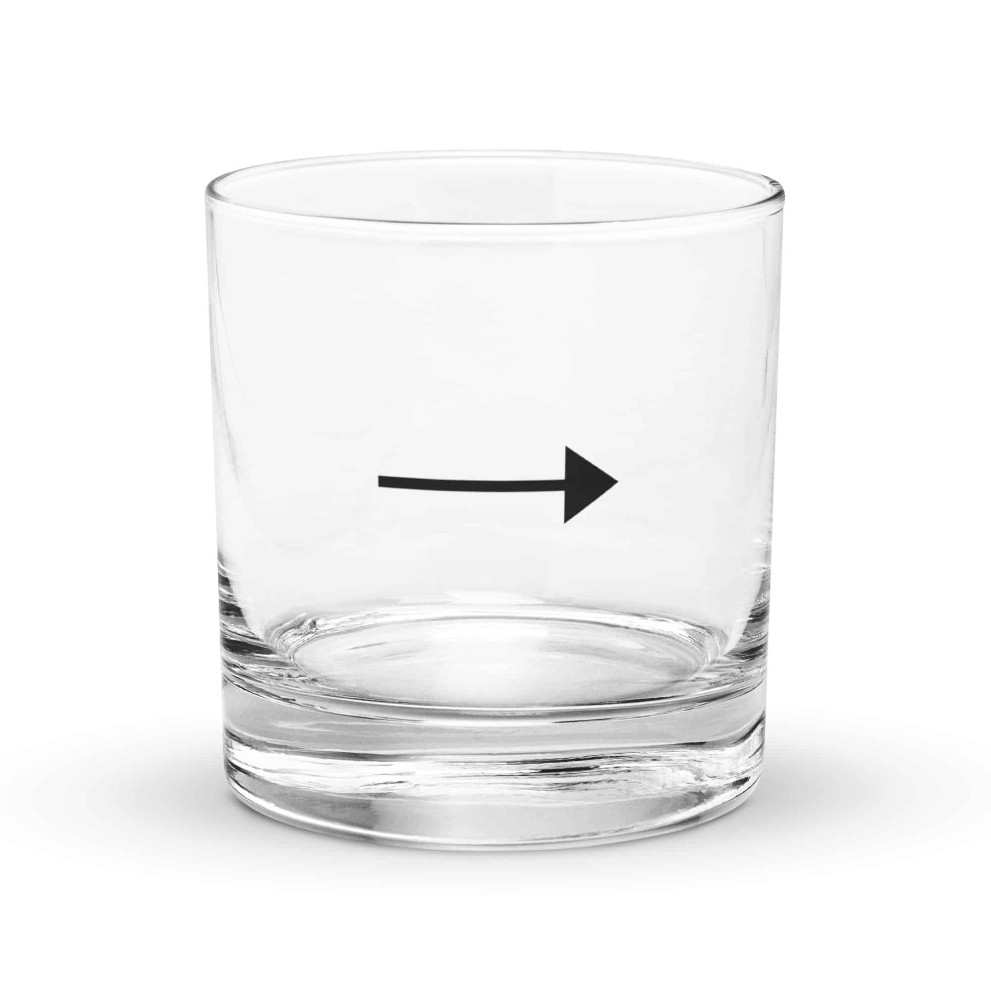 Black Straight Trail Arrow Rocks Glass