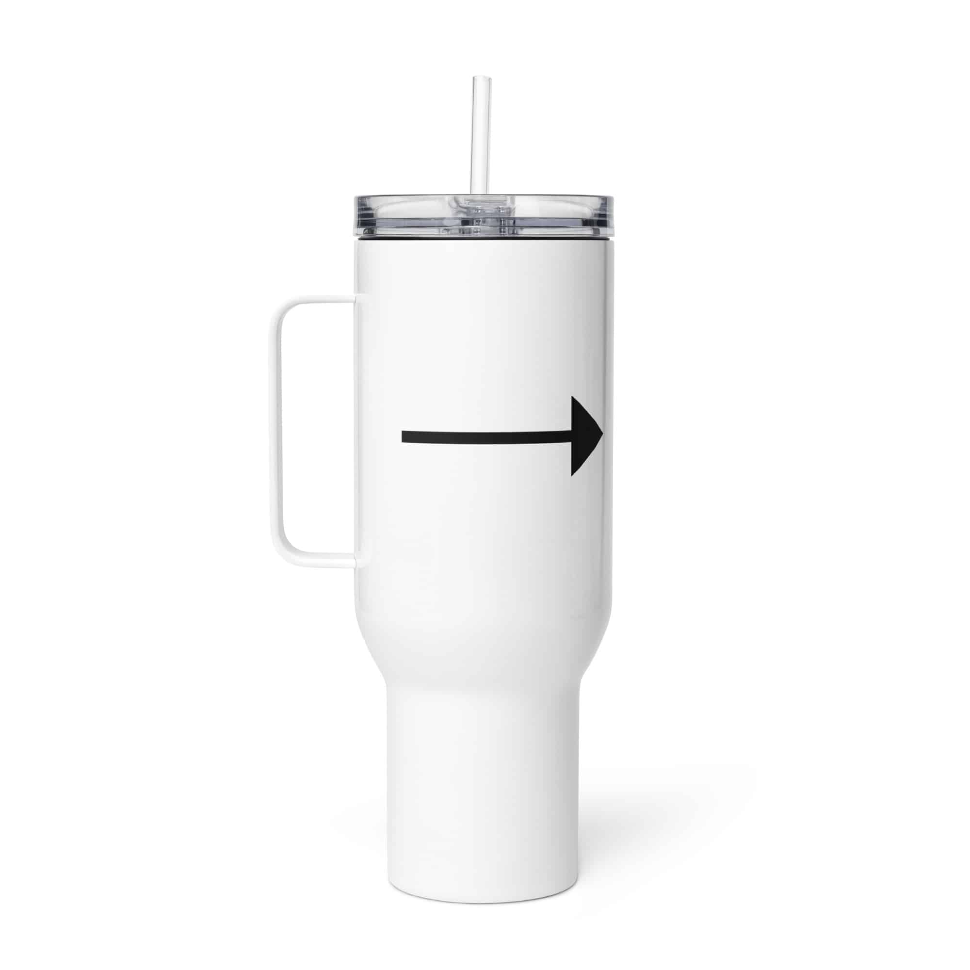 Black Straight Trail Arrow Travel Mug