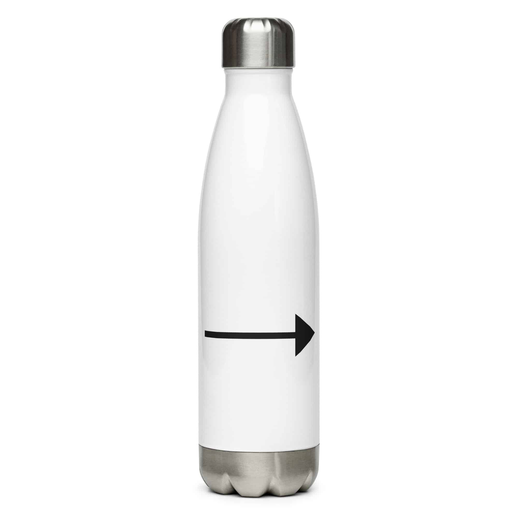 Black Straight Trail Arrow Water Bottle