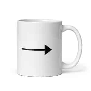 06 Straight Trail Arrow Black White Ceramic Coffee Mug - 11 oz - Main
