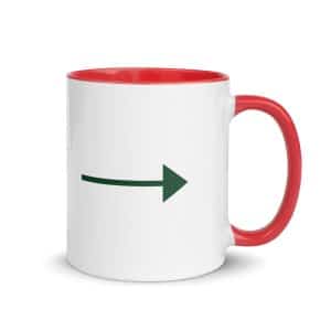 06 Straight Trail Arrow Forest Green Color Inside Coffee Mug - 11 oz - Main