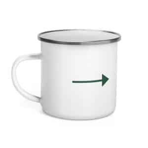 06 Straight Trail Arrow Forest Green Enamel Camp Mug - 12 oz - Left