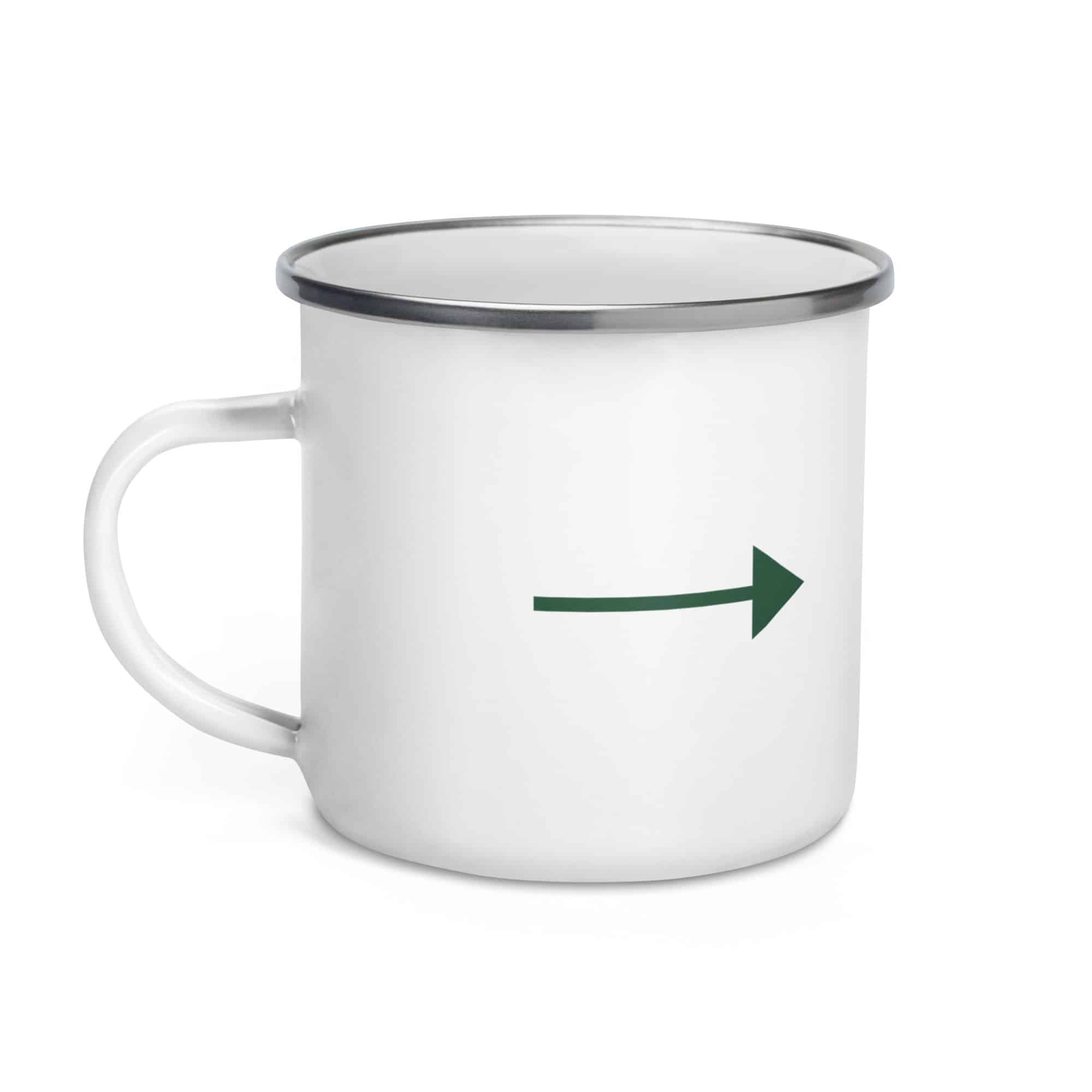 Forest Green Straight Trail Arrow Enamel Camp Mug