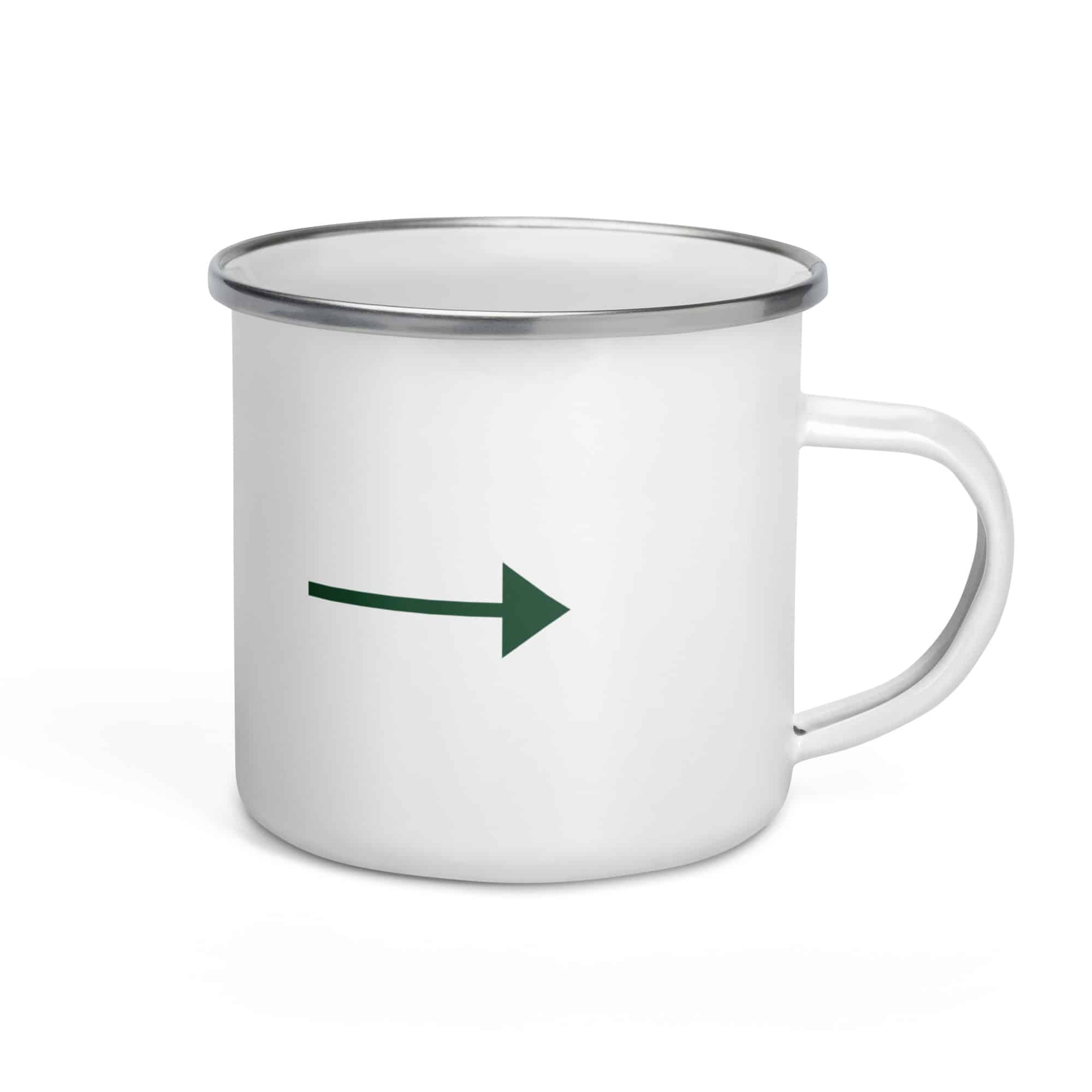 Forest Green Straight Trail Arrow Enamel Camp Mug
