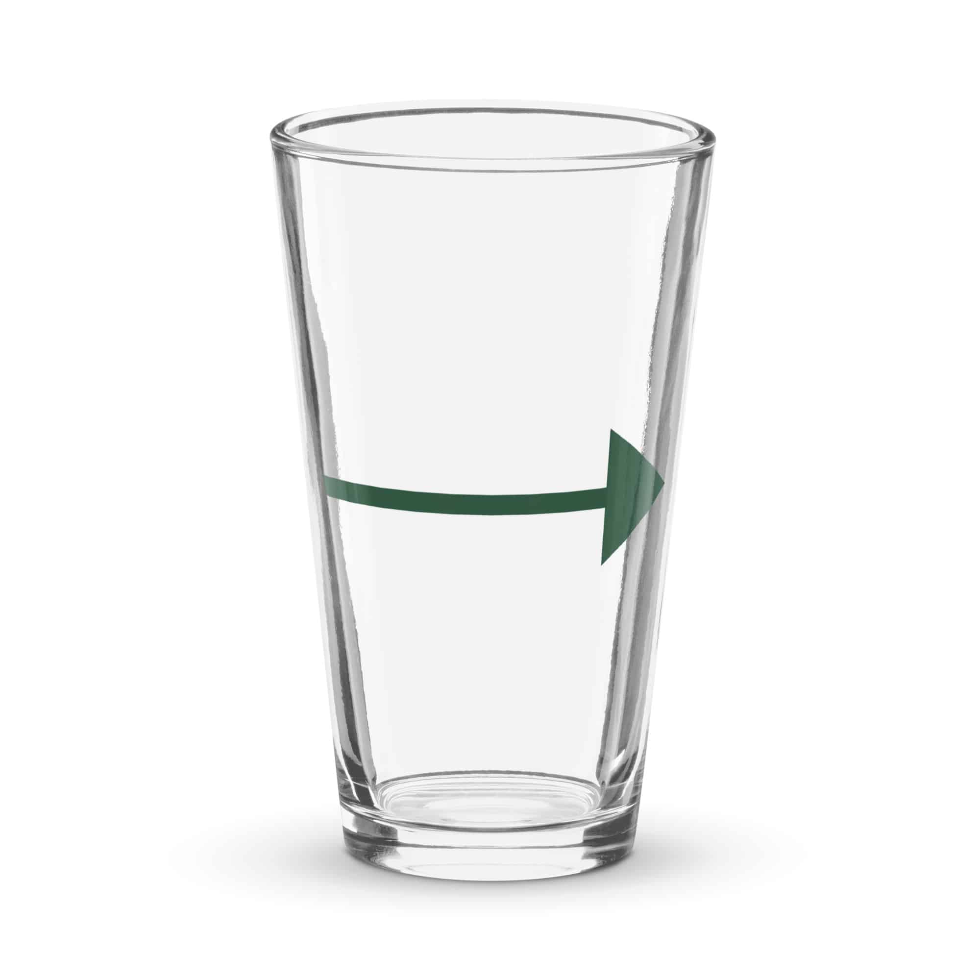 Forest Green Straight Trail Arrow Pint Glass