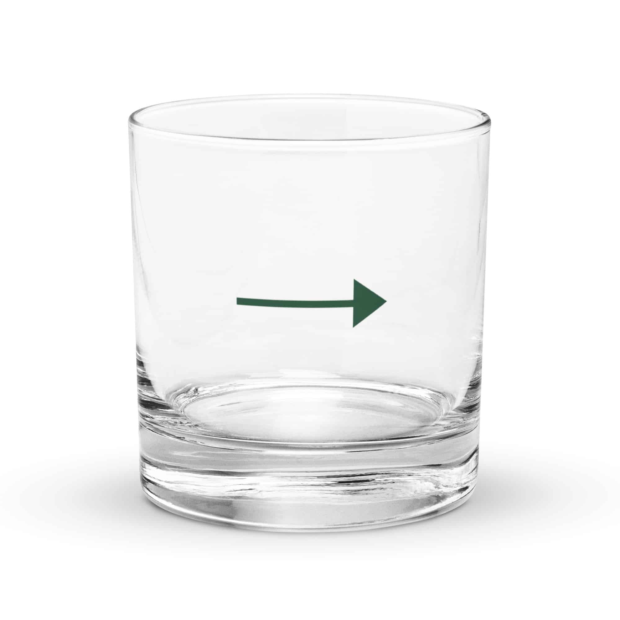 Forest Green Straight Trail Arrow Rocks Glass