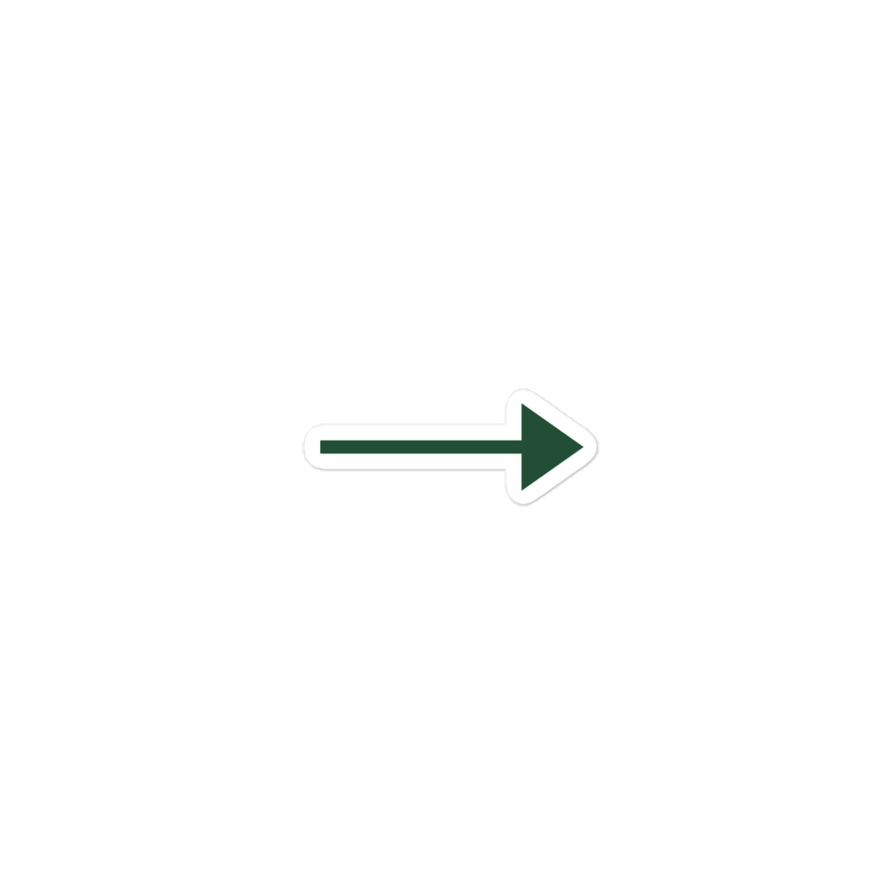 Forest Green Straight Trail Arrow Vinyl Sticker