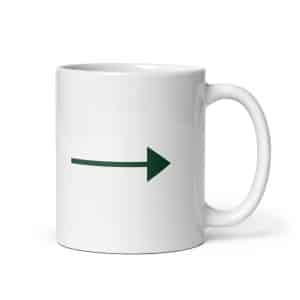 06 Straight Trail Arrow Forest Green White Ceramic Coffee Mug - 11 oz - Main