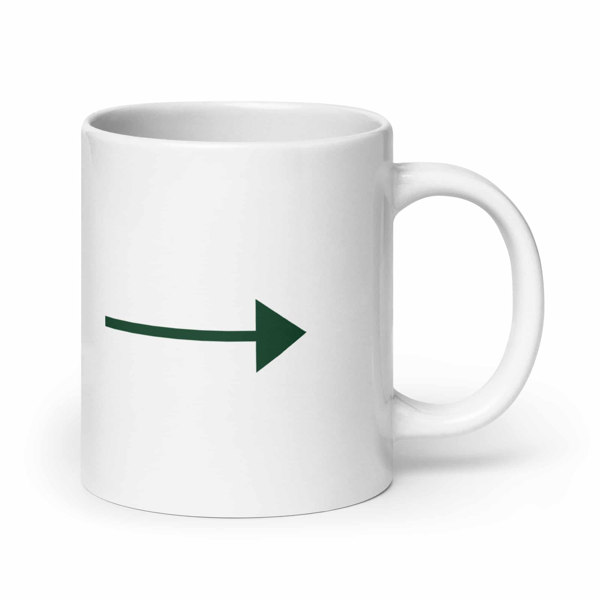 Forest Green Straight Trail Arrow White Ceramic Coffee Mug