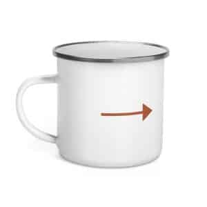 06 Straight Trail Arrow Terracotta Enamel Camp Mug - 12 oz - Left
