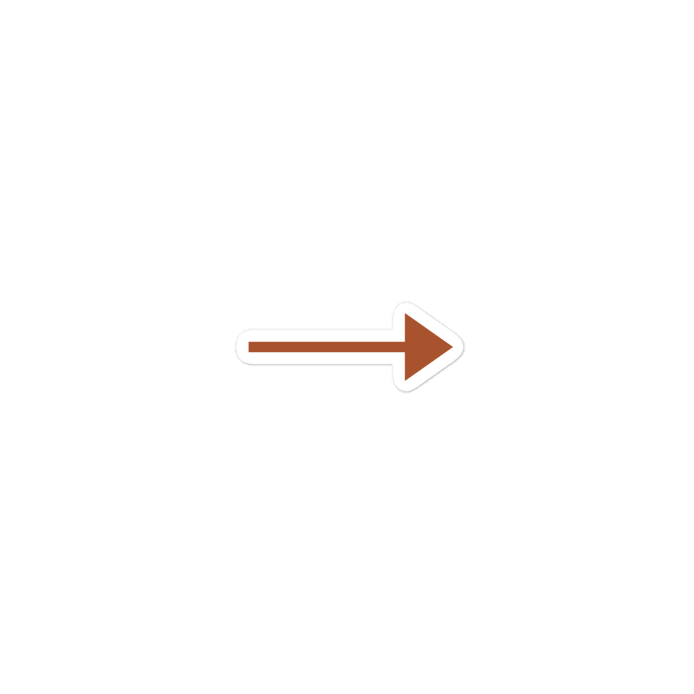 Terracotta Straight Trail Arrow Vinyl Sticker