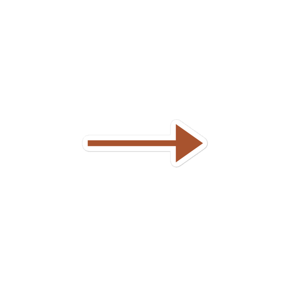 Terracotta Straight Trail Arrow Vinyl Sticker